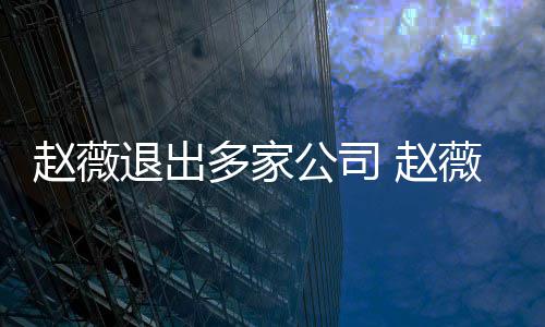 退出件是消息回事多家公司薇事赵薇 赵怎么最新